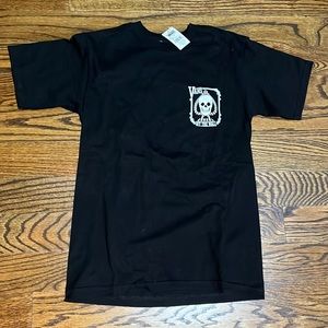 New Vans skull face black t shirt size Small
